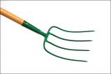 FYNA-LITE 4 Prong Manure Fork Wood Shank D Handle